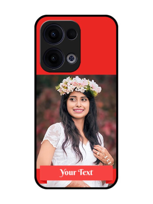 Custom Reno 13 5G Custom Glass Phone Case - Simple Red Color Design