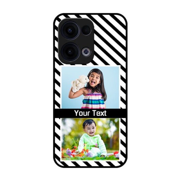 Reno 13 5G Custom Glass Phone Case - Black And White Stripes Design Reno 13 5G Custom Glass Phone Case - Black And White Stripes Design