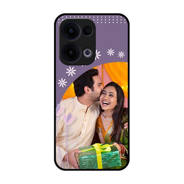 Reno 13 5G Custom Glass Phone Case - Lavender Flowers Design