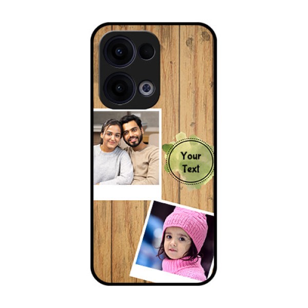Reno 13 5G Custom Glass Phone Case - Wooden Texture Design