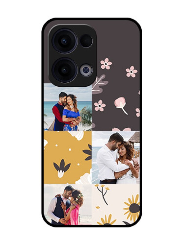 Custom Reno 13 5G Custom Glass Phone Case - 3 Images With Floral Design