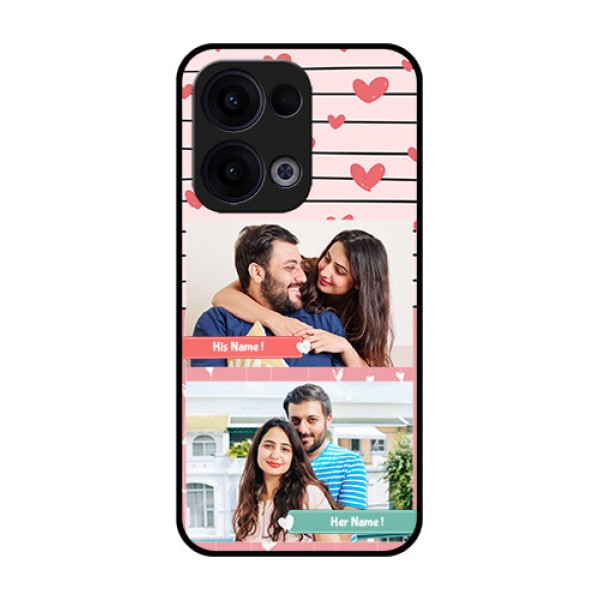 Reno 13 5G Custom Glass Phone Case - Photo With Heart Design Reno 13 5G Custom Glass Phone Case - Photo With Heart Design