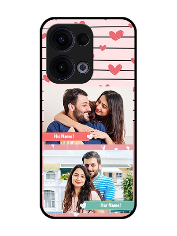 Custom Reno 13 5G Custom Glass Phone Case - Photo With Heart Design