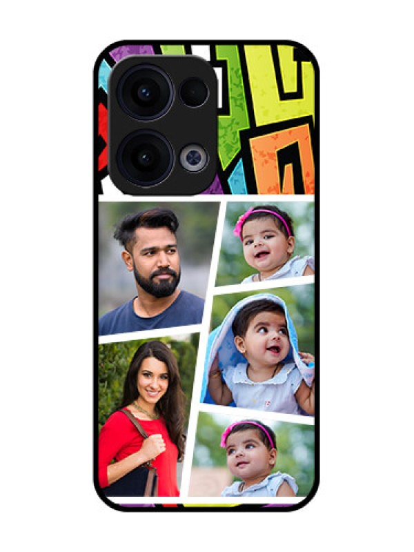 Custom Reno 13 5G Custom Glass Phone Case - Graffiti Pattern Design