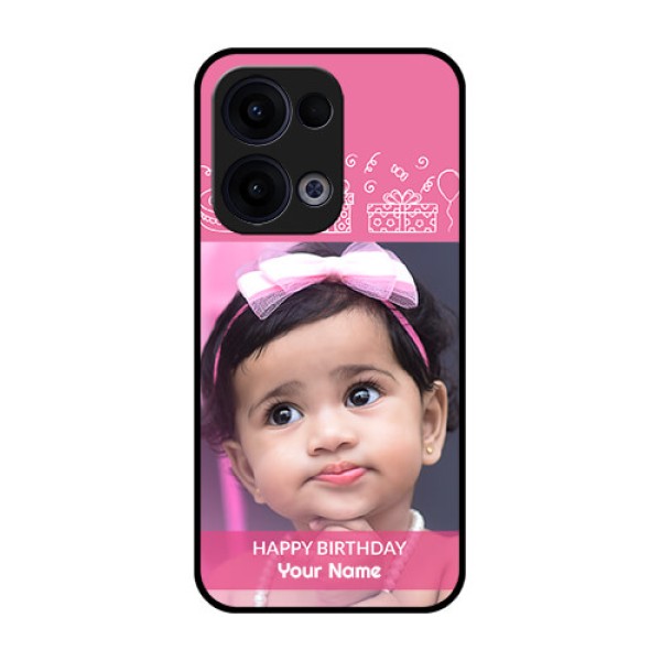 Reno 13 5G Custom Glass Phone Case - With Birthday Line Art Design Reno 13 5G Custom Glass Phone Case - With Birthday Line Art Design