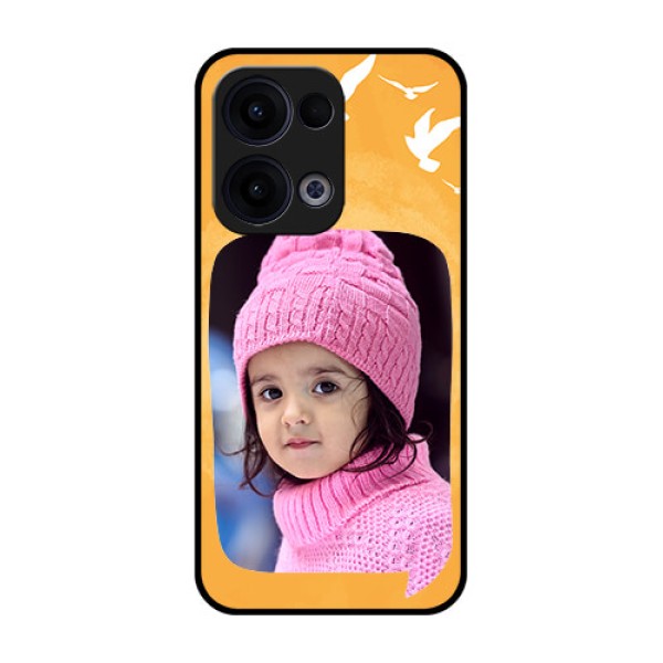 Reno 13 5G Custom Glass Phone Case - Water Color Design With Bird Icons Reno 13 5G Custom Glass Phone Case - Water Color Design With Bird Icons
