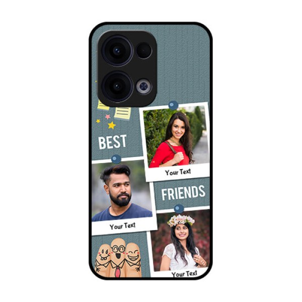 Reno 13 5G Custom Glass Phone Case - Sticky Frames And Friendship Design Reno 13 5G Custom Glass Phone Case - Sticky Frames And Friendship Design