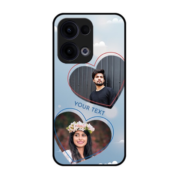 Reno 13 5G Custom Glass Phone Case - Blue Color Couple Design Reno 13 5G Custom Glass Phone Case - Blue Color Couple Design