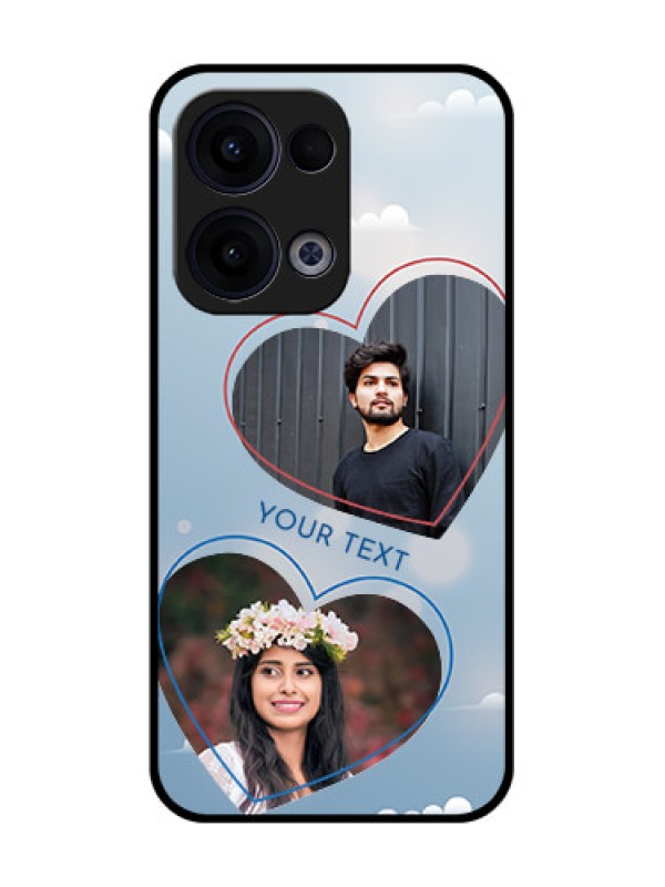 Custom Reno 13 5G Custom Glass Phone Case - Blue Color Couple Design