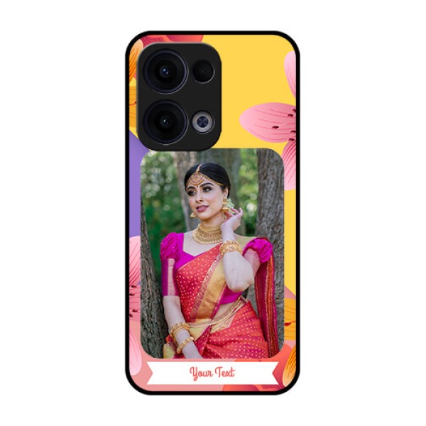 Reno 13 5G Custom Glass Phone Case - 3 Image With Vintage Floral Design