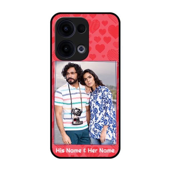 Reno 13 5G Custom Glass Phone Case - With Red Heart Symbols Design Reno 13 5G Custom Glass Phone Case - With Red Heart Symbols Design