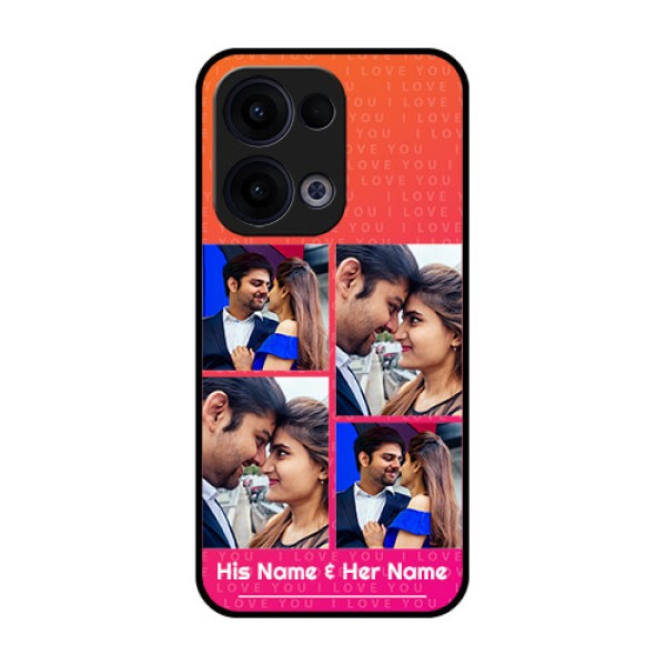 Reno 13 5G Custom Glass Phone Case - I Love You Pink Design