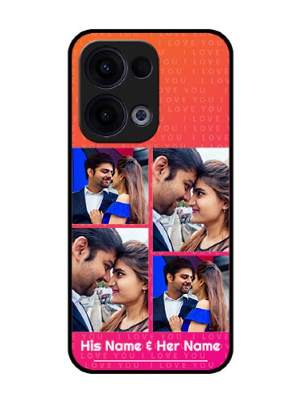 Custom Reno 13 5G Custom Glass Phone Case - I Love You Pink Design