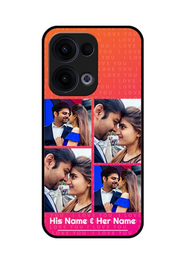 Reno 13 5G Custom Glass Phone Case - I Love You Pink Design