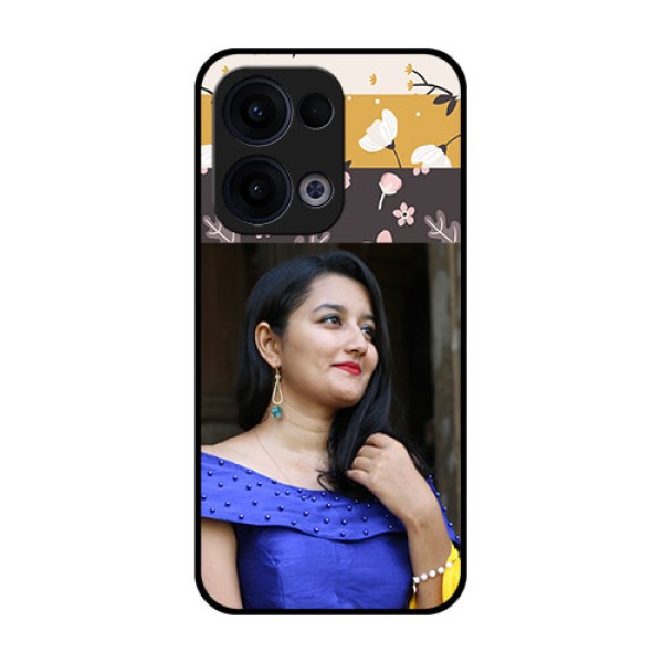 Reno 13 5G Custom Glass Phone Case - Stylish Floral Design