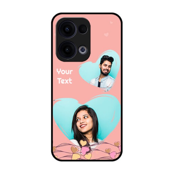 Reno 13 5G Custom Glass Phone Case - Love Doodle Design