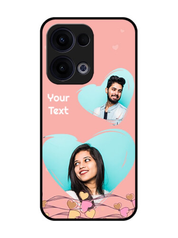 Custom Reno 13 5G Custom Glass Phone Case - Love Doodle Design