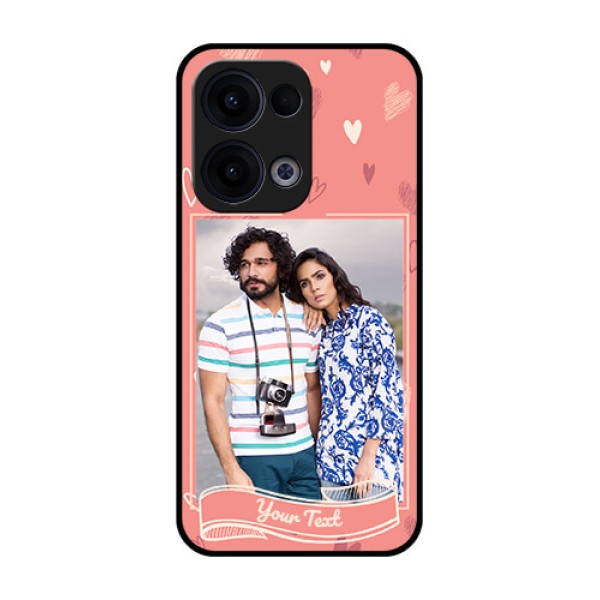 Reno 13 5G Custom Glass Phone Case - Love Doodle Art Design