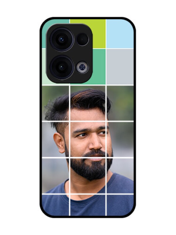 Custom Reno 13 5G Custom Glass Phone Case - With White Box Pattern