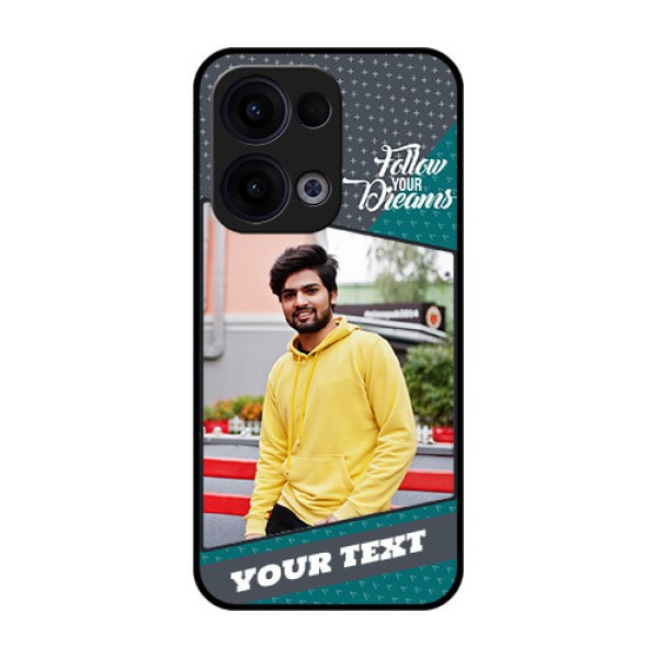 Reno 13 5G Custom Glass Phone Case - Background Pattern Design With Quote Reno 13 5G Custom Glass Phone Case - Background Pattern Design With Quote