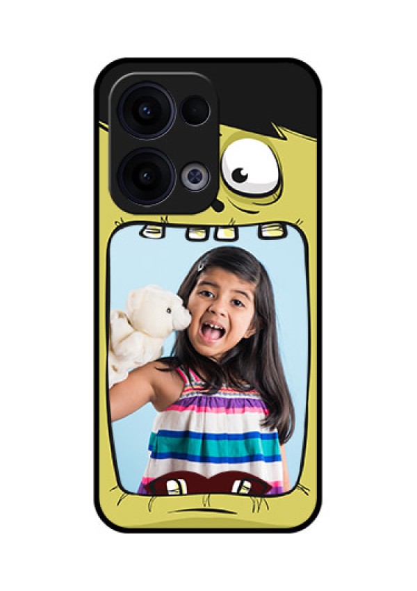 Reno 13 5G Custom Glass Phone Case - Cartoon Monster Back Case Design