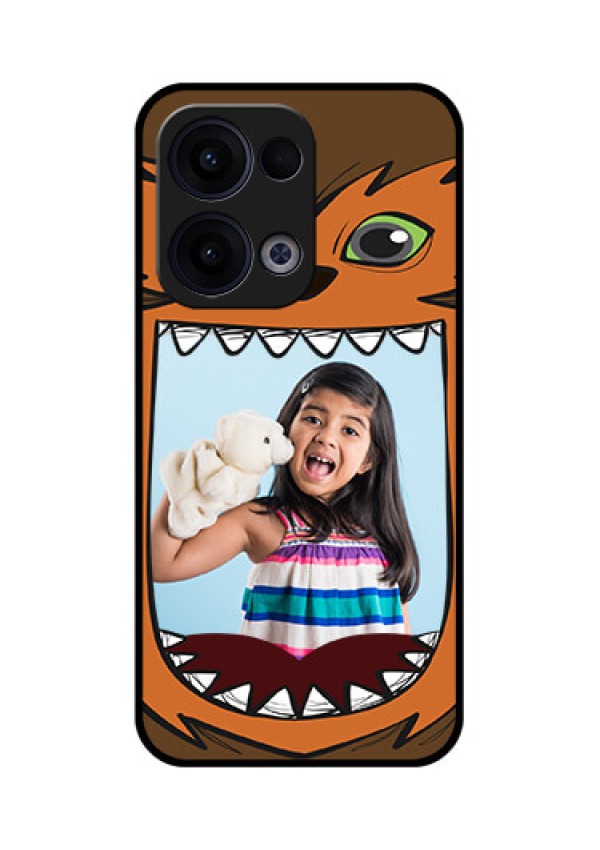 Reno 13 5G Custom Glass Phone Case - Owl Monster Back Case Design