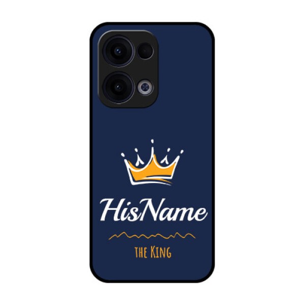 Reno 13 5G Custom Glass Phone Case - King With Name Design