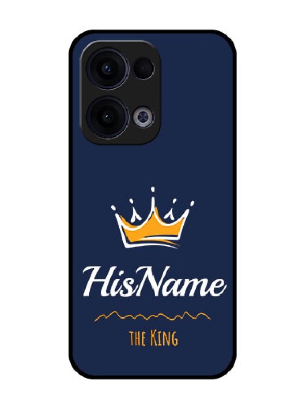 Custom Reno 13 5G Custom Glass Phone Case - King With Name Design