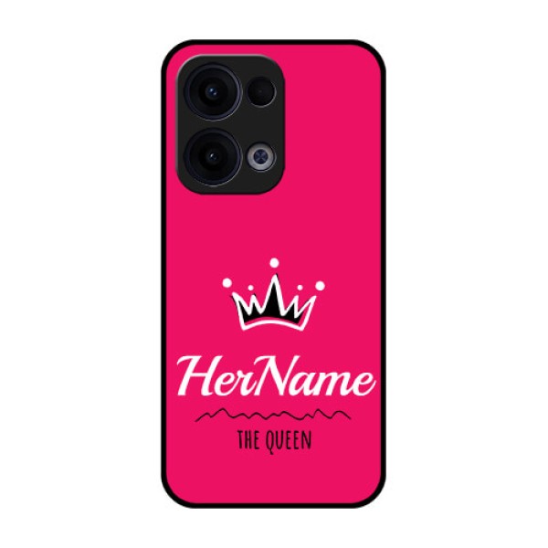 Reno 13 5G Custom Glass Phone Case - Queen With Name Design Reno 13 5G Custom Glass Phone Case - Queen With Name Design