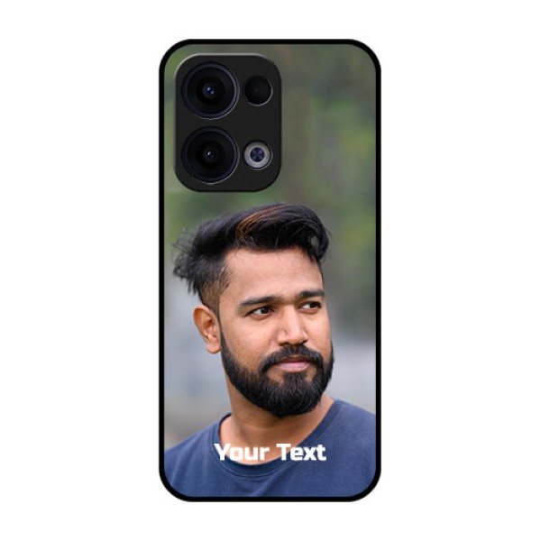 Reno 13 5G Custom Glass Phone Case - Photo With Text Design
