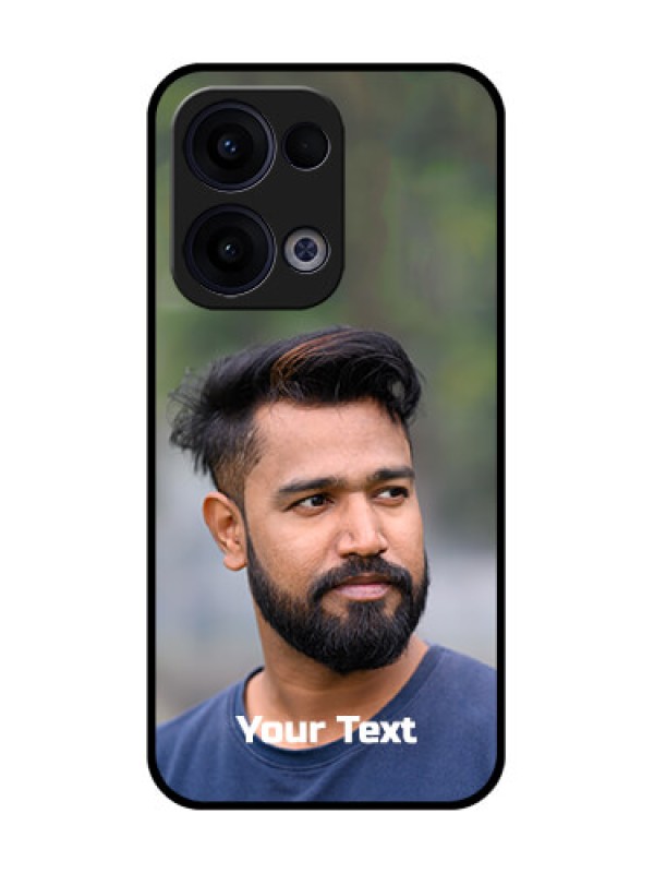 Custom Reno 13 5G Custom Glass Phone Case - Photo With Text Design