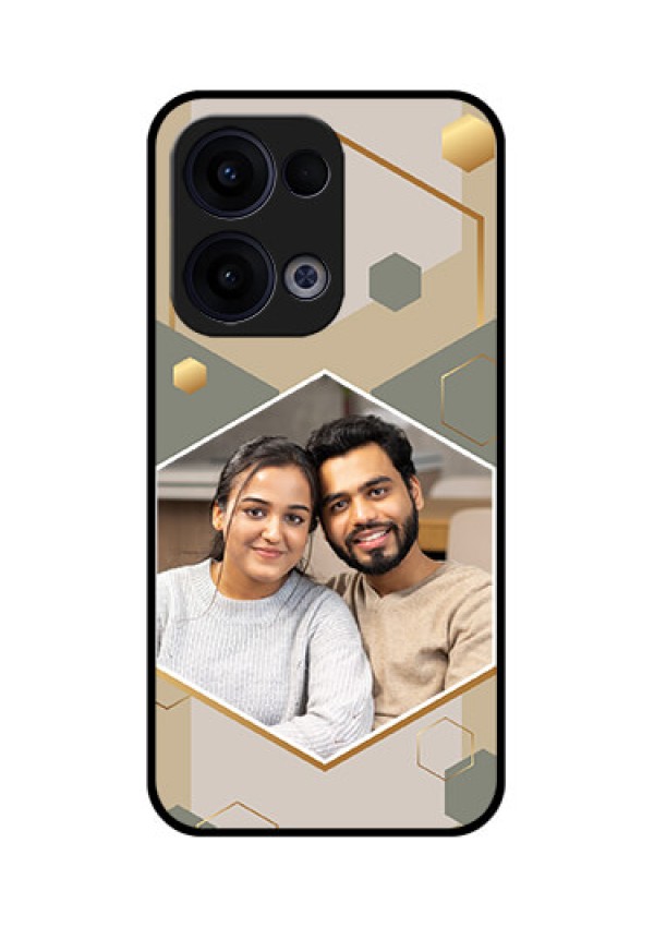 Reno 13 5G Custom Glass Phone Case - Stylish Hexagon Pattern Design