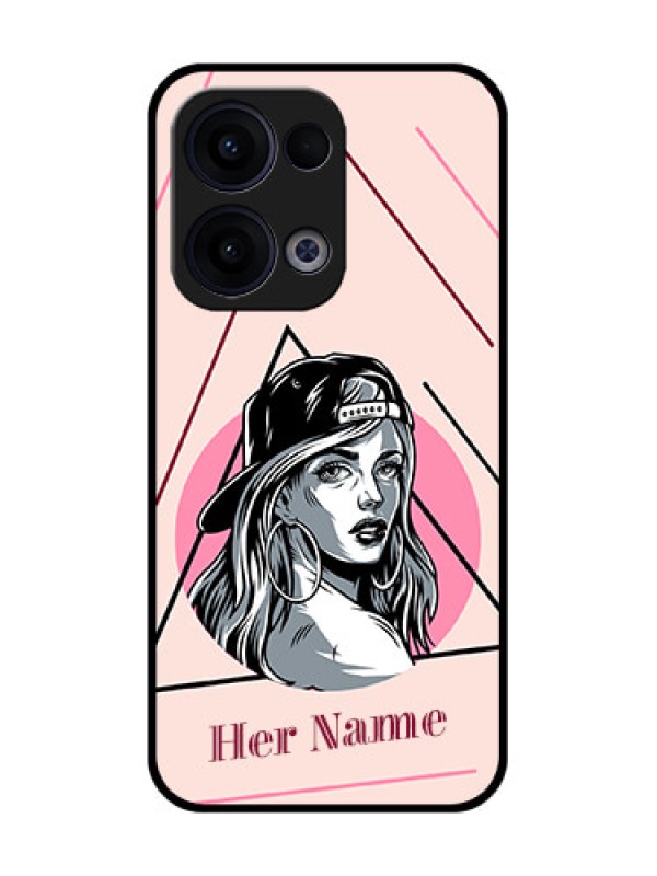 Custom Reno 13 5G Custom Glass Phone Case - Rockstar Girl Design