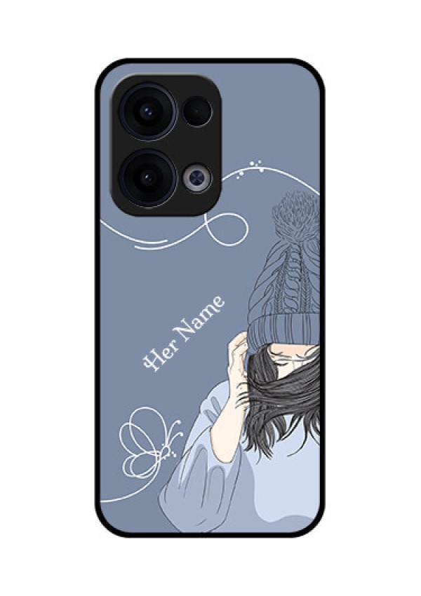 Reno 13 5G Custom Glass Phone Case - Girl In Winter Outfit Design