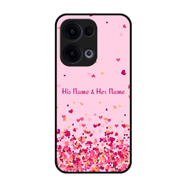 Reno 13 5G Custom Glass Phone Case - Floating Hearts Design Reno 13 5G Custom Glass Phone Case - Floating Hearts Design