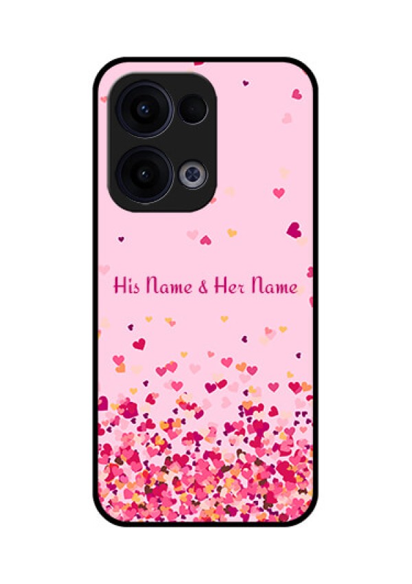Reno 13 5G Custom Glass Phone Case - Floating Hearts Design