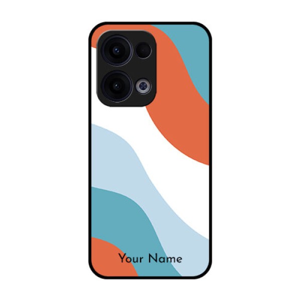 Reno 13 5G Custom Glass Phone Case - Coloured Waves Design