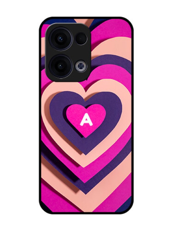 Custom Reno 13 5G Custom Glass Phone Case - Cute Heart Pattern Design