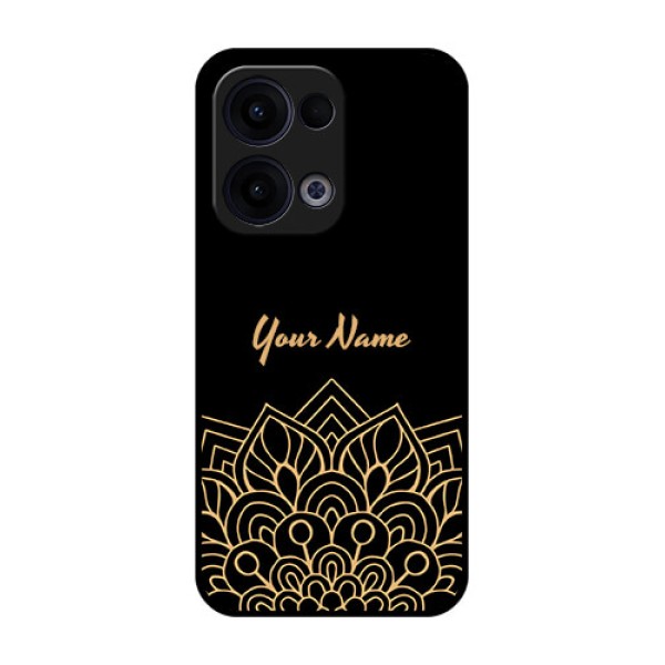 Reno 13 5G Custom Glass Phone Case - Golden Mandala Design