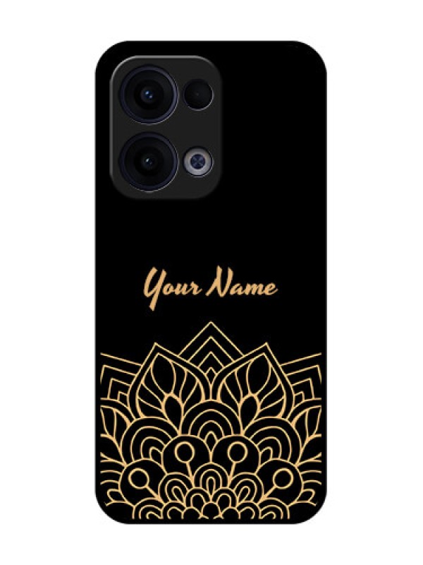 Custom Reno 13 5G Custom Glass Phone Case - Golden Mandala Design