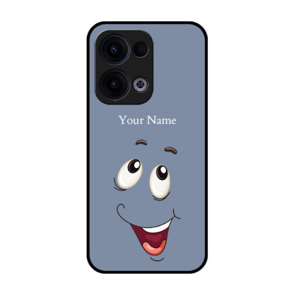 Reno 13 5G Custom Glass Phone Case - Laughing Cartoon Face Design