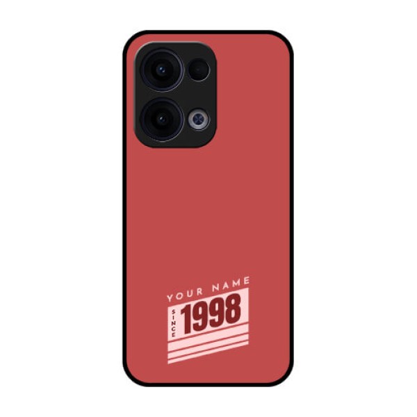 Reno 13 5G Custom Glass Phone Case - Red Custom Year Of Birth Design
