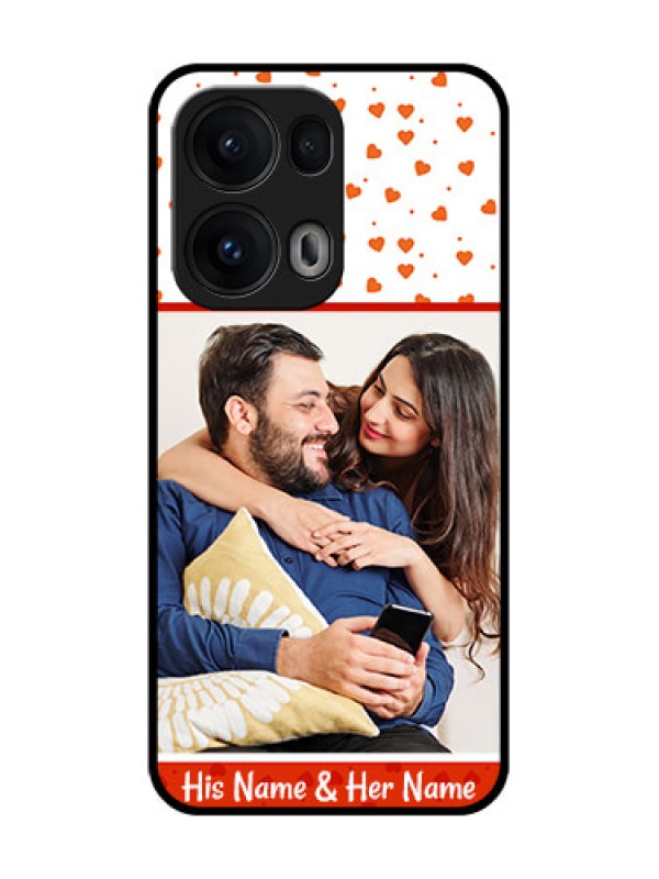 Custom Reno 13 Pro 5G Custom Glass Phone CaseOrange Love Symbol Design