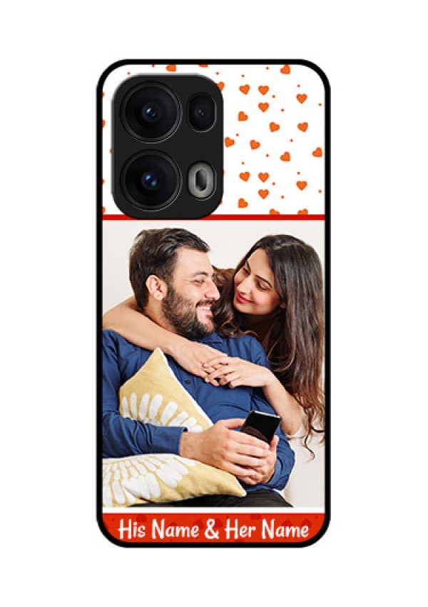 Reno 13 Pro 5G Custom Glass Phone CaseOrange Love Symbol Design