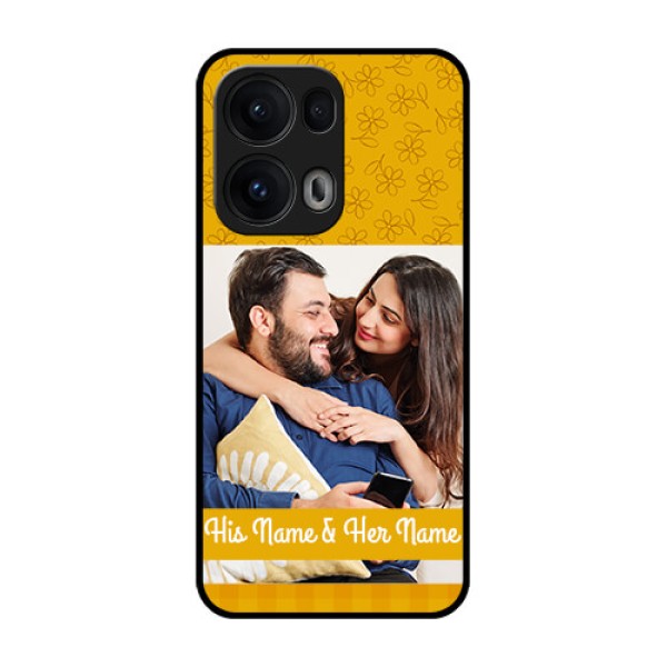Reno 13 Pro 5G Custom Glass Phone CaseYellow Floral Design