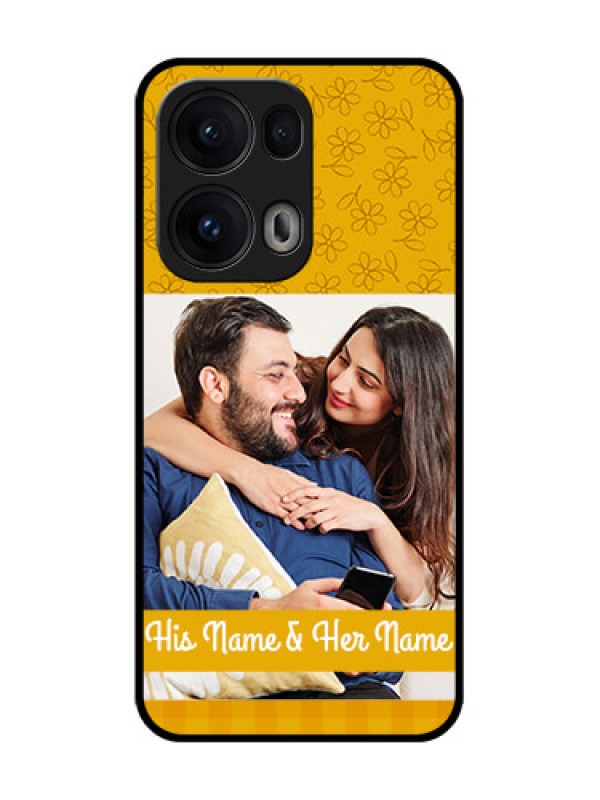 Custom Reno 13 Pro 5G Custom Glass Phone CaseYellow Floral Design