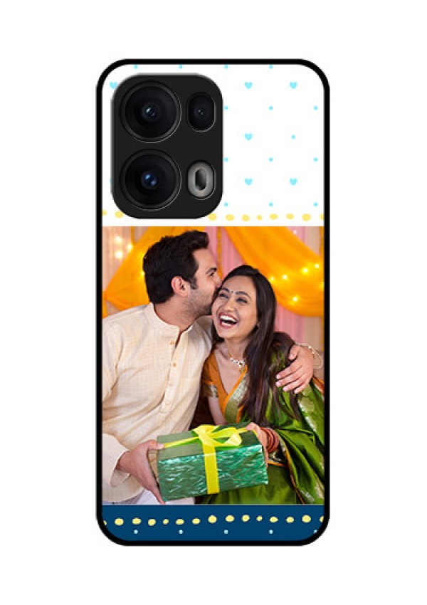 Reno 13 Pro 5G Custom Glass Phone CaseWhite And Blue Abstract Design