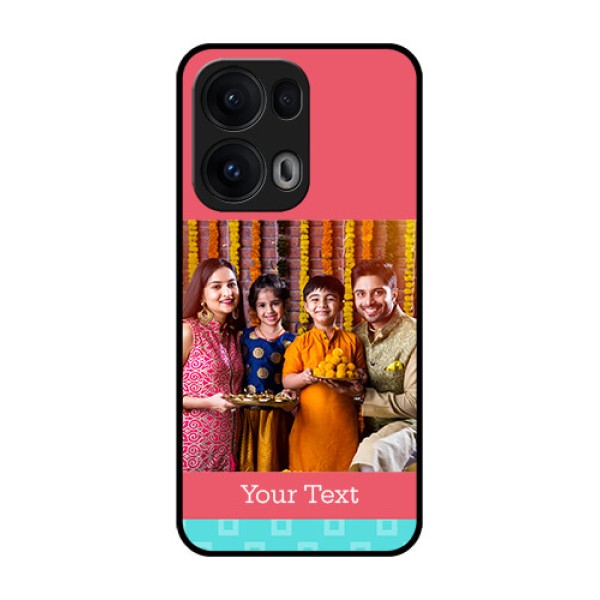 Reno 13 Pro 5G Custom Glass Phone CasePeach and Blue Color Design Reno 13 Pro 5G Custom Glass Phone CasePeach and Blue Color Design