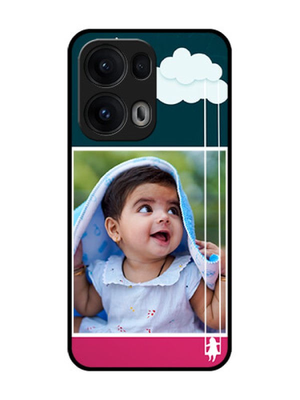 Custom Reno 13 Pro 5G Custom Glass Phone CaseCute Girl With Cloud Design