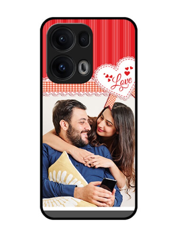 Custom Reno 13 Pro 5G Custom Glass Phone CaseRed Love Pattern Design